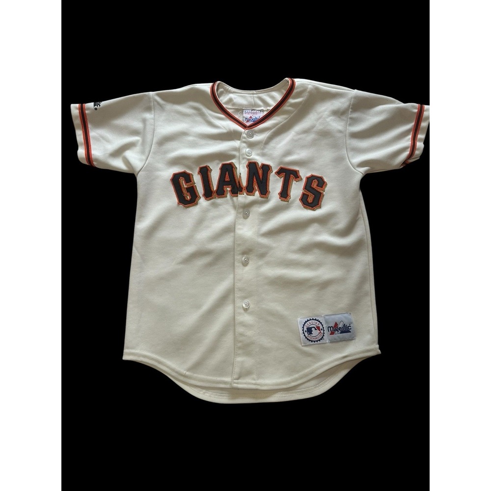 Vintage San Francisco Giants Barry Bonds Jersey Youth M Cream Majestic MLB USA